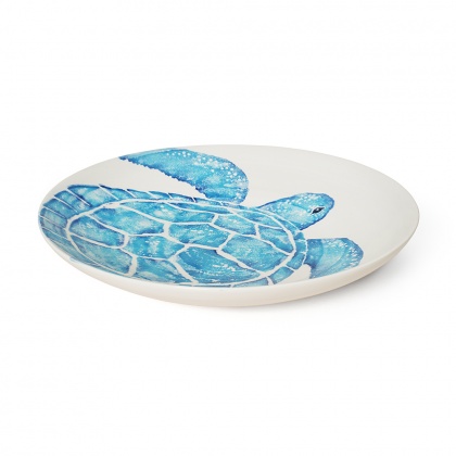 Turtle Serving Bowl Large Blue: click to enlarge